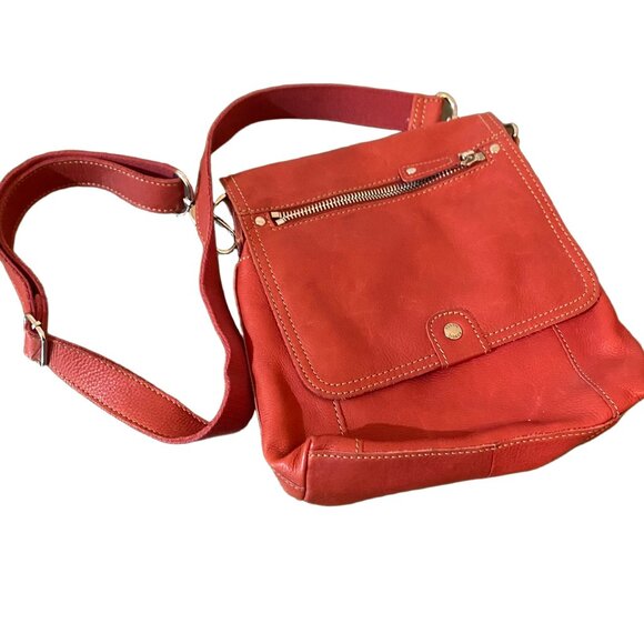 Fossil Red Leather Crossbody Bag - Picture 1 of 3